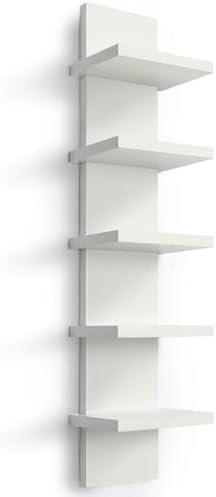 5 Tier Wall Shelf Unit White Vertical Floating Shelf 55