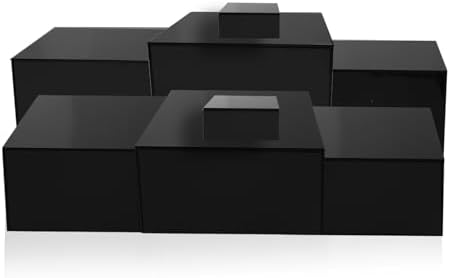8 Pack Black Acrylic Risers for Display