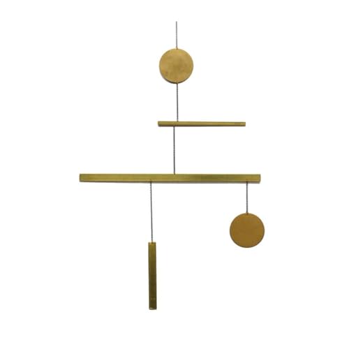 Modern Gold Geometric Mobile Kinetic Sculpture for Home Decor