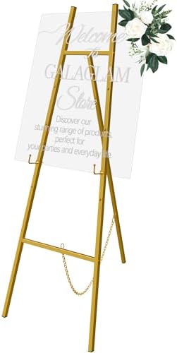 GALAGLAM Gold Easel Stand 57 Inch Adjustable 4 Tier