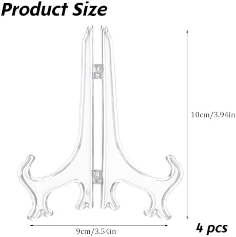 4 Pcs Clear Acrylic Easels for Displaying Photos and Art