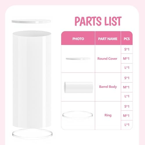 AHUAWA Cylinder Stands 3Pcs White Party Pedestal Decor