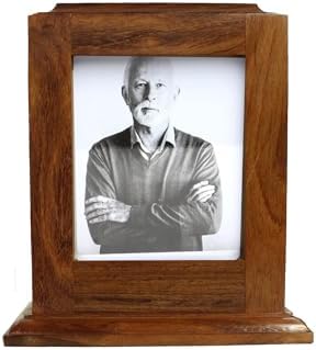 Elegant Medium Rosewood Cremation Urn with Photo Frame