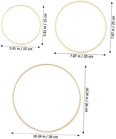 IMIKEYA Bamboo Dream Catcher Hoops 12 Craft Rings Wall Decor