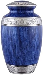 Elegant Blue Cremation Urn for Adult Ashes
