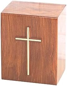 Rosewood Brass Cross Urns for Male and Female