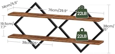 CHOEZON Floating Shelves Set of 2 Rustic Brown
