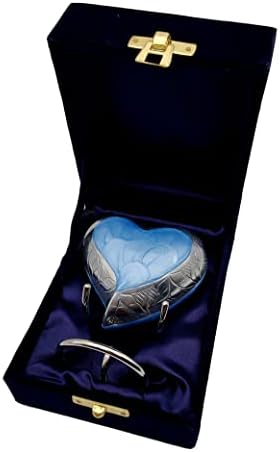 Sky Blue Heart Cremation Urn - Mini Ash Urn for Memorial Keepsake