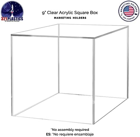 9 Inch Acrylic Display Riser Box No Lid One Side Open