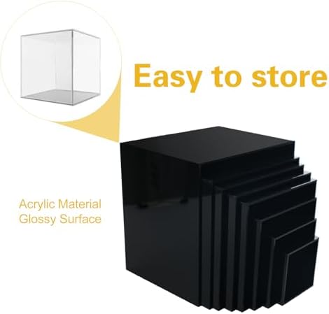 8 Pack Black Acrylic Risers for Display