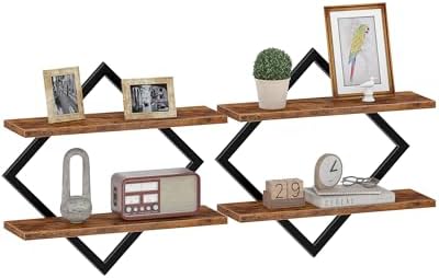 CHOEZON Floating Shelves Set of 2 Rustic Brown