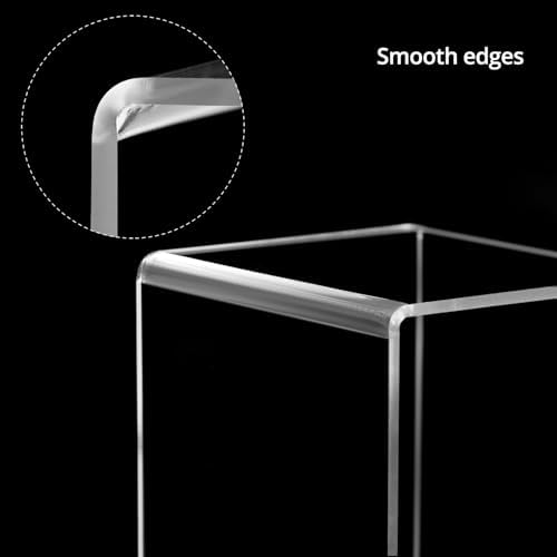 QWORK Clear Acrylic Square Risers 8-Pack 4x4 Display Stands