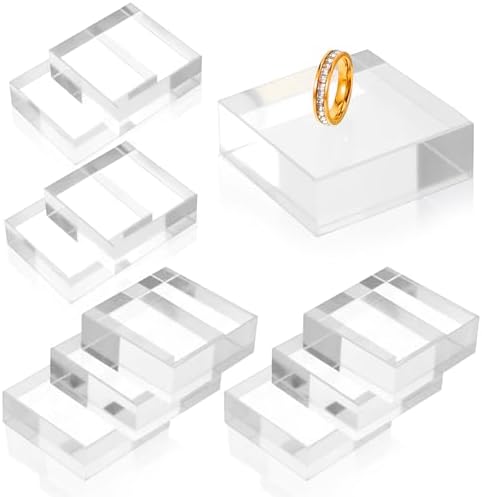10 Piece Clear Acrylic Display Blocks for Jewelry and Collectibles