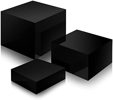 Set of 3 Acrylic Risers - Black Nesting Display Stands