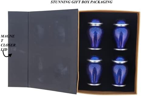 Marble Blue Small Urns for Cremation Ashes Set of 4