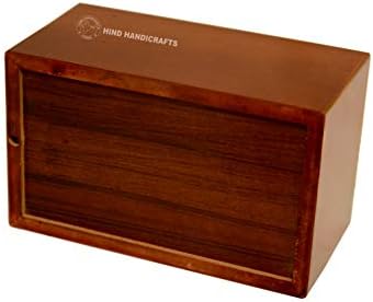 Wooden Cremation Urn for Adult Ashes - Handcrafted Hardwood with Cross