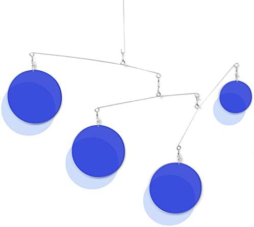 Modern Kinetic Art Mobile - Navy Blue Clear Design