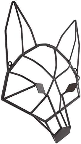 Everydecor Black Geometric Fox Head Wall Sculpture