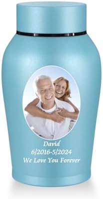 Personalized Matte Blue Urn for Human Ashes