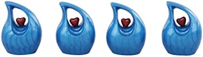 Heart of Love Cremation Urn Elegant Memorial Keepsake Blue Red 4 oz