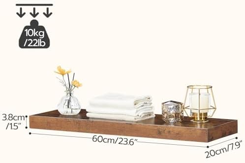 HOOBRO Floating Shelves for Wall Set of 2 236 Inch Rustic Brown
