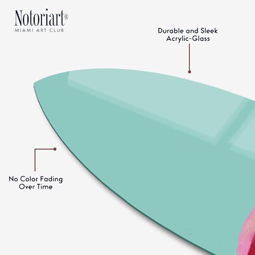 Flamingo in Colors Surfboard Acrylic Wall Art 15x60