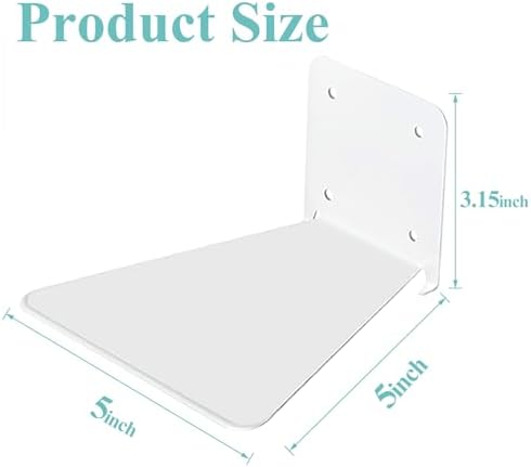 Invisible Floating Bookshelf Modern White Wall Mount Metal Shelves 4PCS