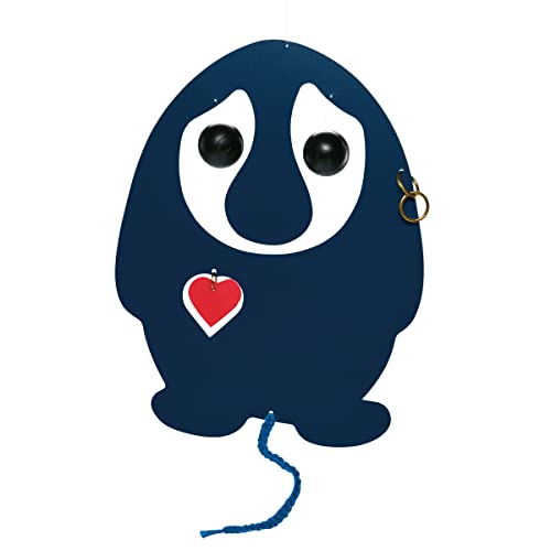 Puffin Troll Blue Red Heart Hanging Mobile - 7 Inches