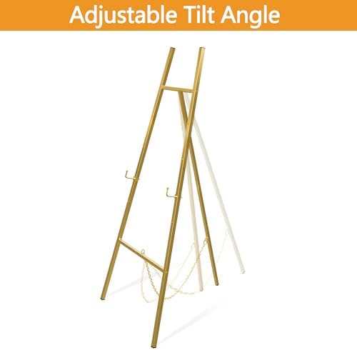 GALAGLAM Gold Easel Stand 57 Inch Adjustable 4 Tier