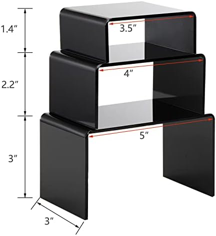 Hedume 9-Piece Black Acrylic Display Riser Set