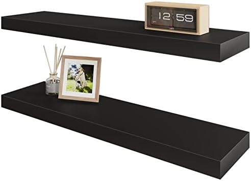 BAMEOS Floating Shelf Set L24xW6 Black