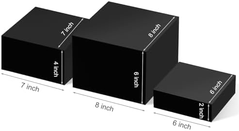 Gowing Buffet Risers 3PCS Black Acrylic Food Display