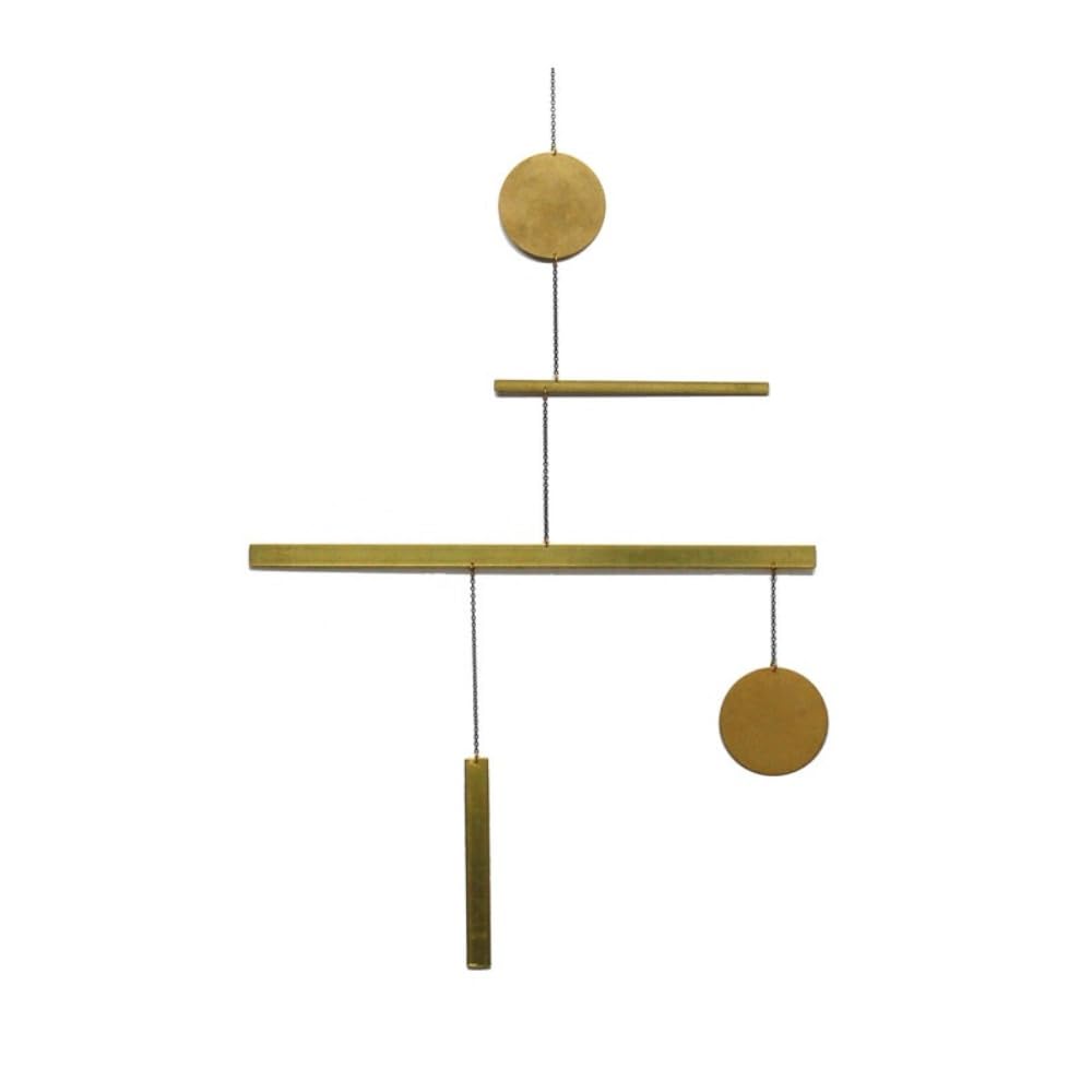 Modern Gold Geometric Mobile Kinetic Sculpture for Home Decor