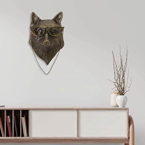 Fox Head Wall Sculpture Resin Animal Decor for Home