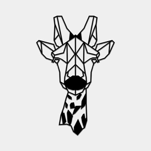 BONPERLA Geometric Giraffe Head Wall Art in Black