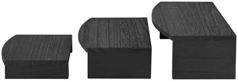 MOOCA 3-Piece Wooden Jewelry Display Risers - Black
