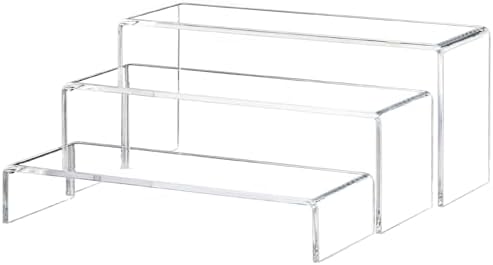 Yieach Clear Acrylic Risers Display Stands 3 Pcs