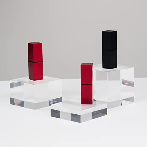 Clear Polished Acrylic Cube Photo Props 3Pcs Display Riser