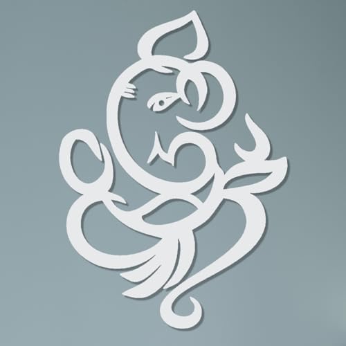 Ganesha Metal Wall Art Decor 47x34cm Black