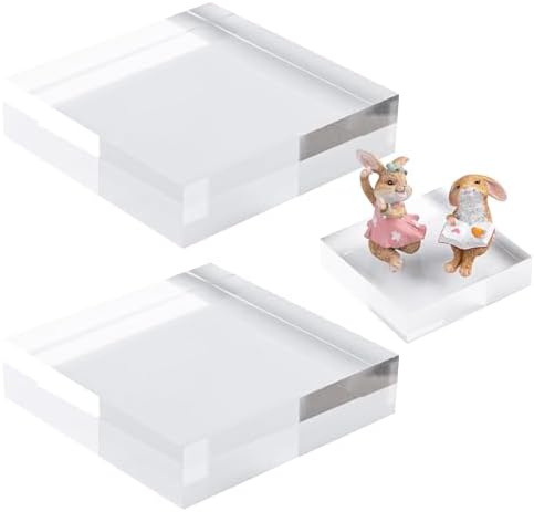 Framendino 2 Pack Acrylic Square Display Blocks