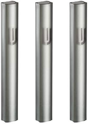 MASORET 3-Piece Aluminum Mezuzah Scroll Holder Case