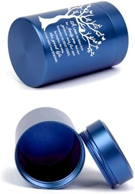 RIPFEVURN Mini Cremation Urn 275 Inch Blue Butterfly Design