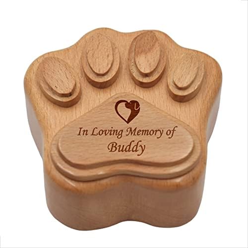 Pet Cremation Urn Paw Shape Wooden Keepsake Small
