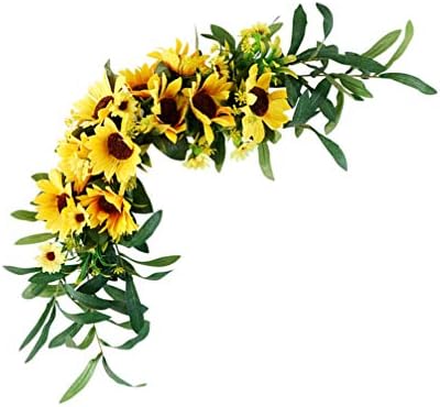 BESPORTBLE Artificial Sunflower Swag Door Decor Wall Hanging