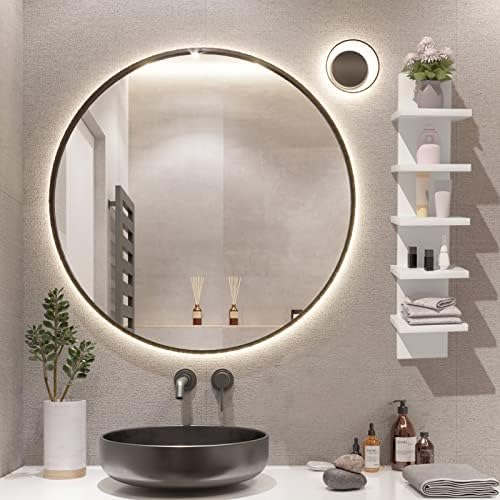 5 Tier Wall Shelf Unit White Vertical Floating Shelf 55