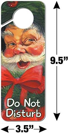 Christmas Santa Wreath Door Knob Hanger Sign
