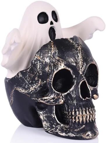 LCCCK Mini Skull with Ghost Halloween Decor Figure