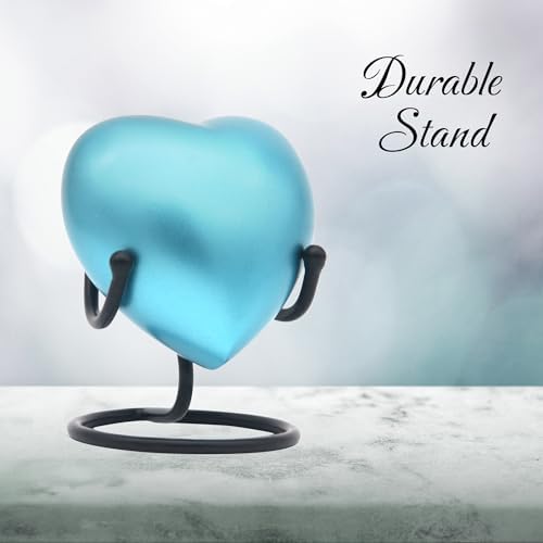 Heart Urn for Human Ashes Small Heart-Shaped Keepsake with Stand