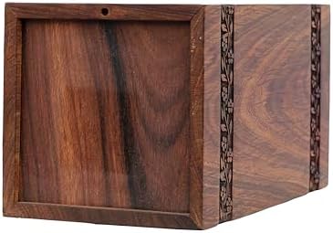 Premium Wooden Urn - Floral Design for Humans and Pets