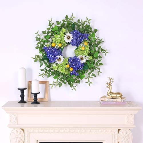 26 Inch Hydrangea Wreath for Front Door Decor
